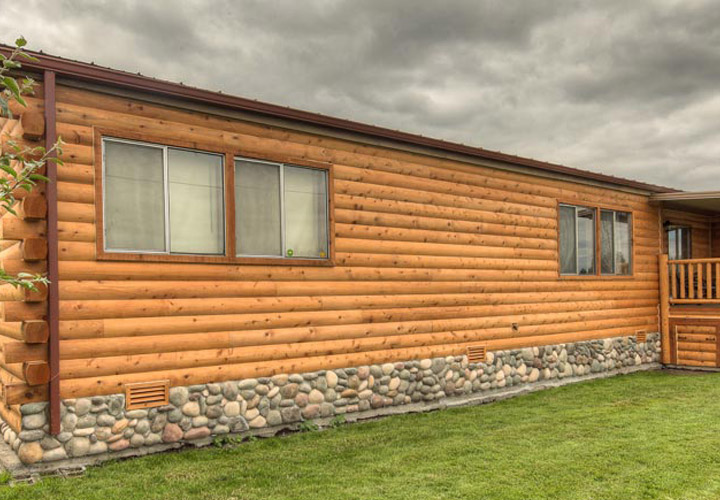 Single Wide Mobile Homes With Wood Siding Jpg 720 500 Mobile Home Siding Mobile Home Exteriors Log Cabin Mobile Homes