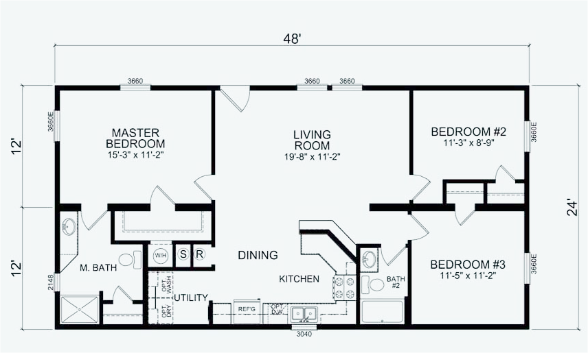 Log Home Floor Plan 24 X36 864 Square