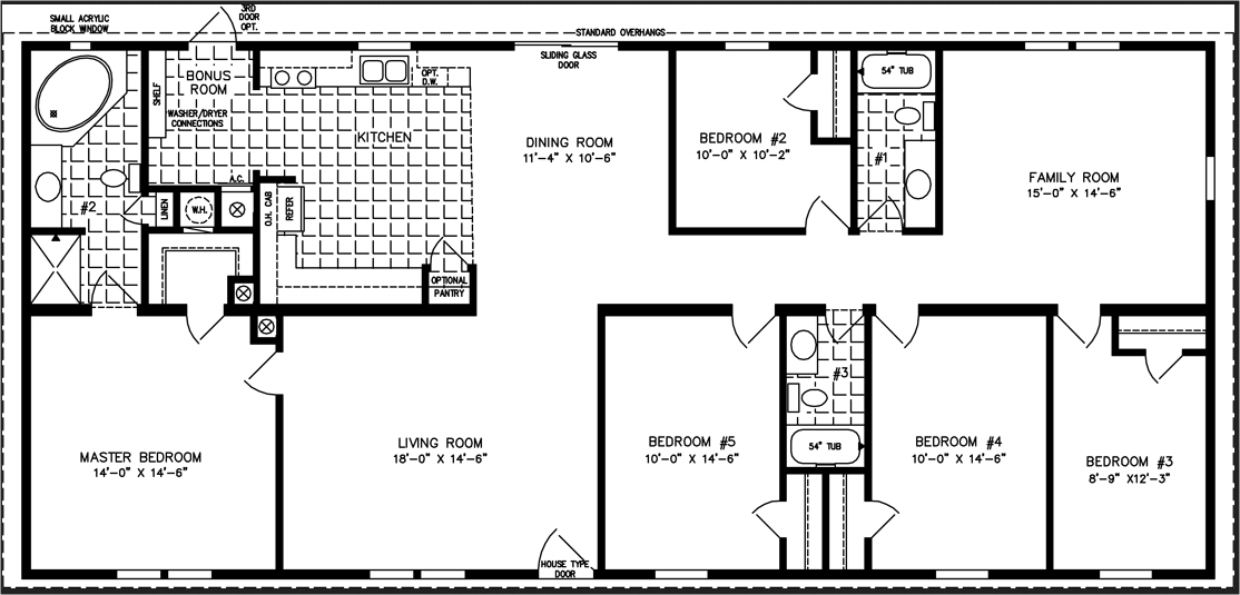 5 Bedroom Triple Wide Mobile Home Floor Plans