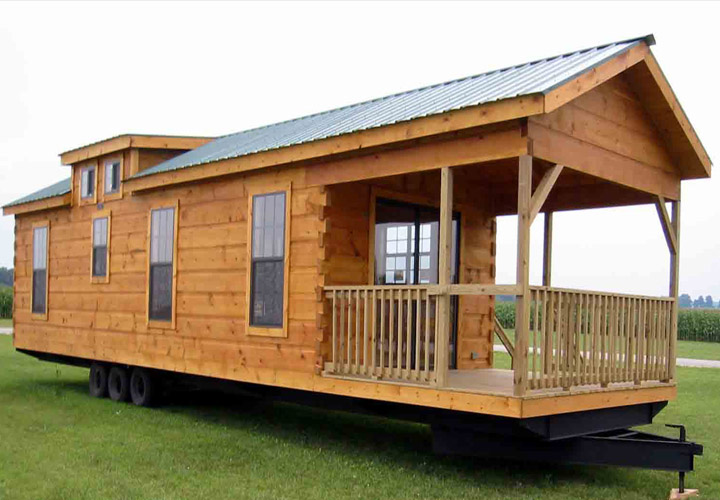 log cabin look mobile home