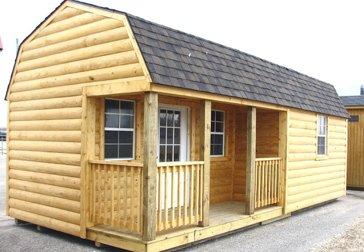 log cabin look mobile home