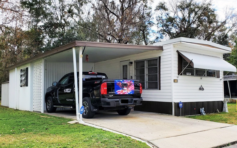 pictures of carports attached to mobile homes