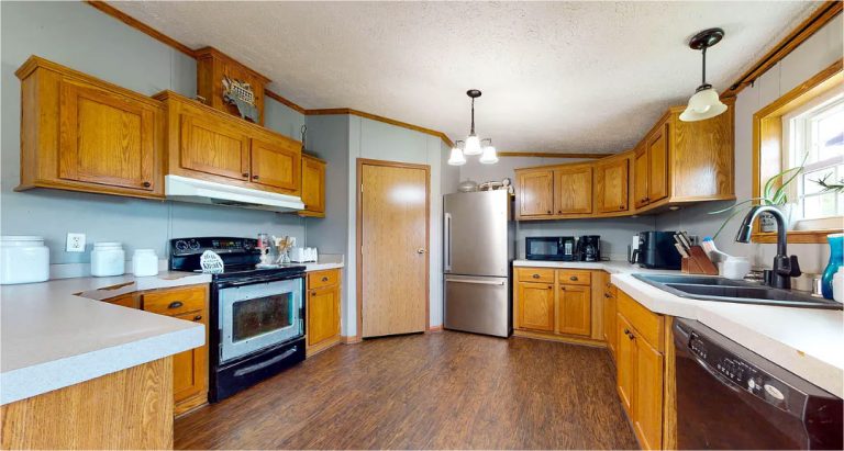 10 Budget Friendly Ways To Update Mobile Home Kitchen Cabinet   Refacing The Cabinets 768x411 