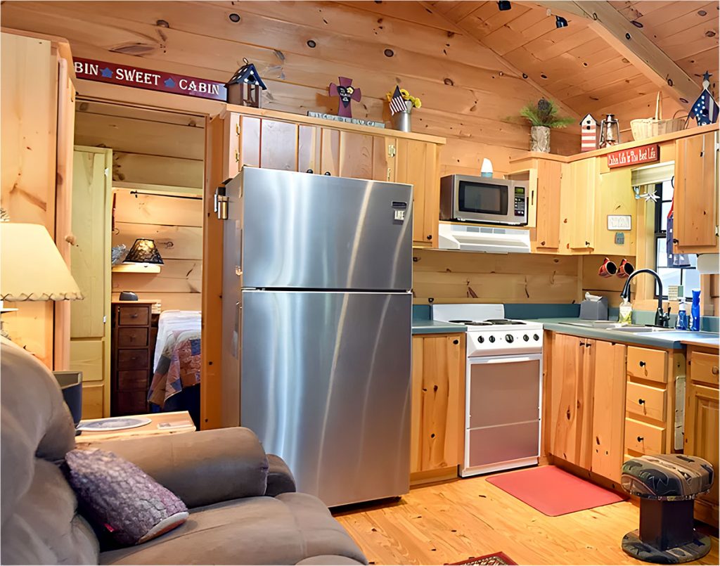 Single-Wide-Mobile-Home-Log-Cabin-Kitchen