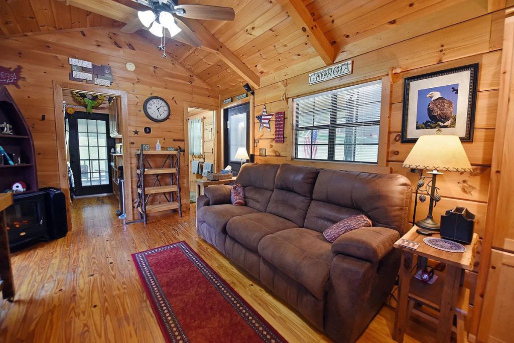 Single-Wide-Mobile-Home-Log-Cabin-Living-Space