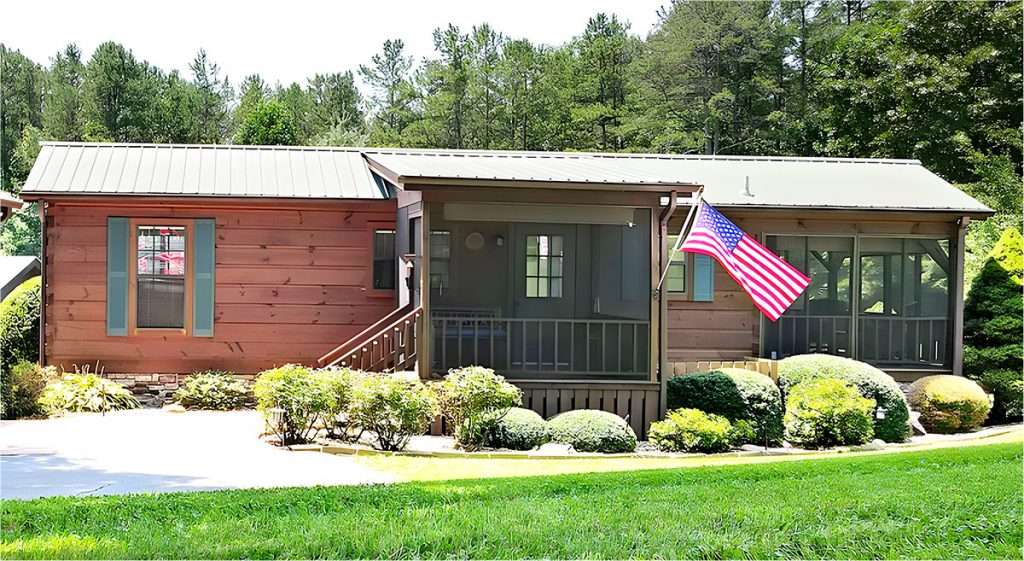 Single Wide Mobile Home Log Cabin Style