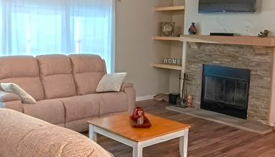 How to Arrange Mobile Home Living Room Furniture with TV on The Slanted Wall