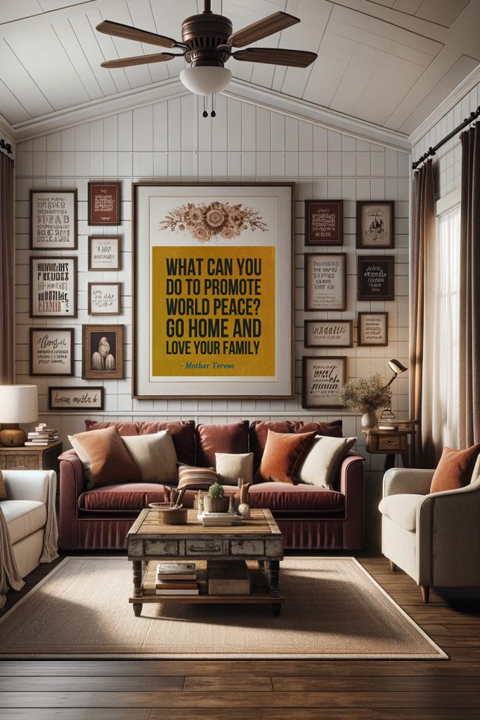 Mobile-Home-Home-Living-Room-Gallery-Wall-with-Inspirational Quote