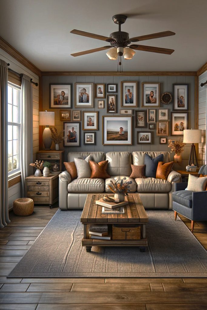 Mobile Home Living Room Family Picture Wall Ideas