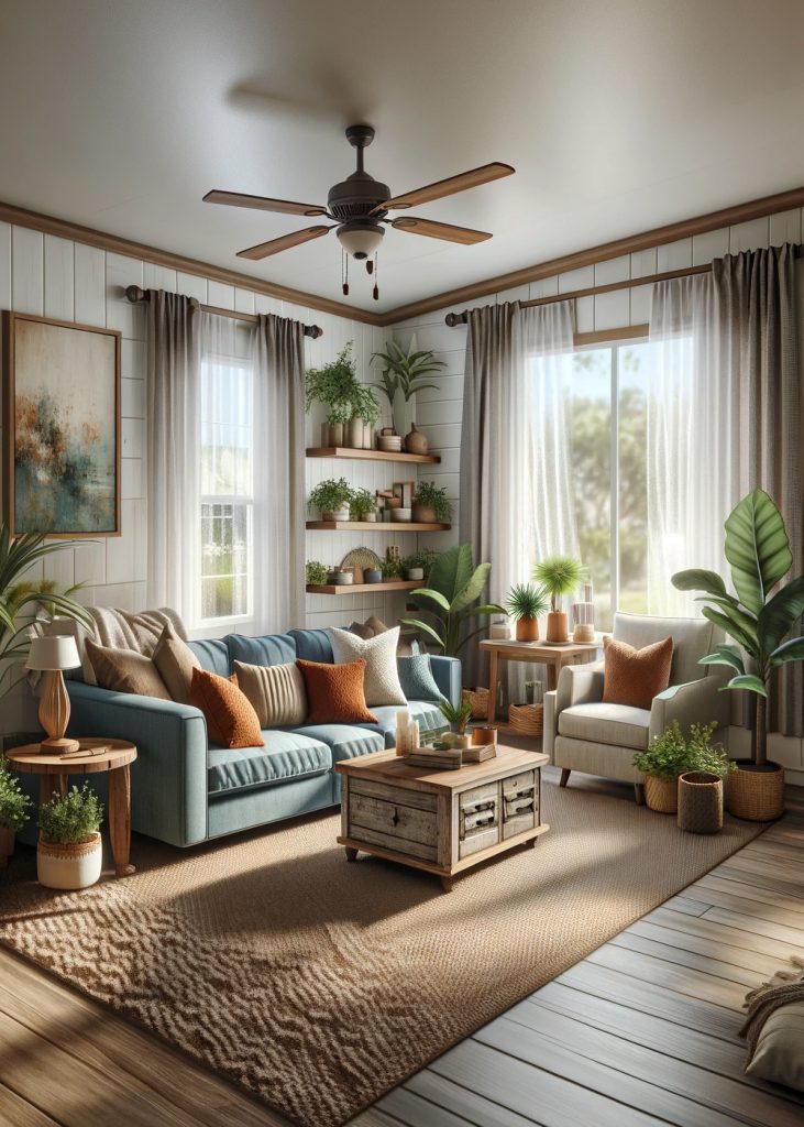 Mobile-Home-Living-Room-Nature-Inspired Design