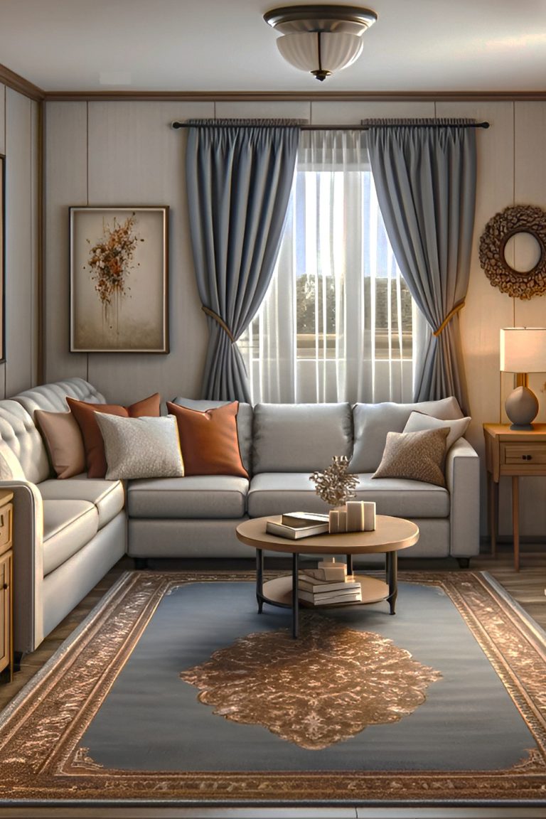 15 Curtain Styles to Elevate Your Mobile Home Living Room