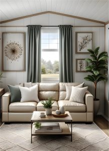 15 Curtain Styles to Elevate Your Mobile Home Living Room