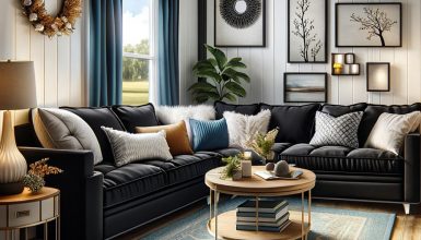 Decorating Ideas for Mobile Home Living Rooms With Black Couches