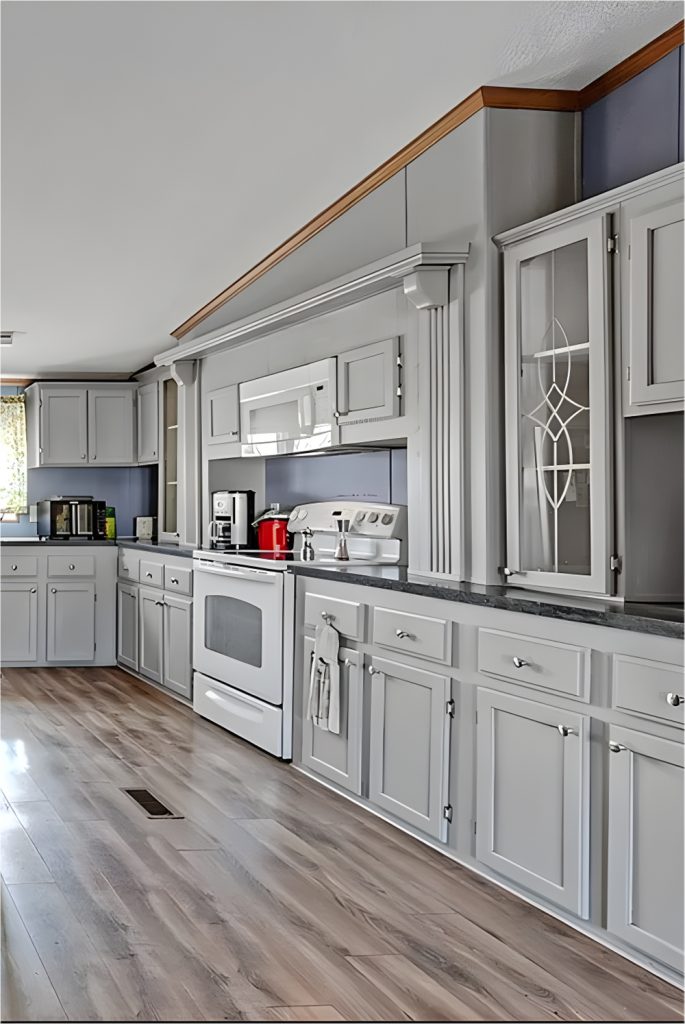 Mobile-Home-Kitchen-Cabinet Soft Gray -Color