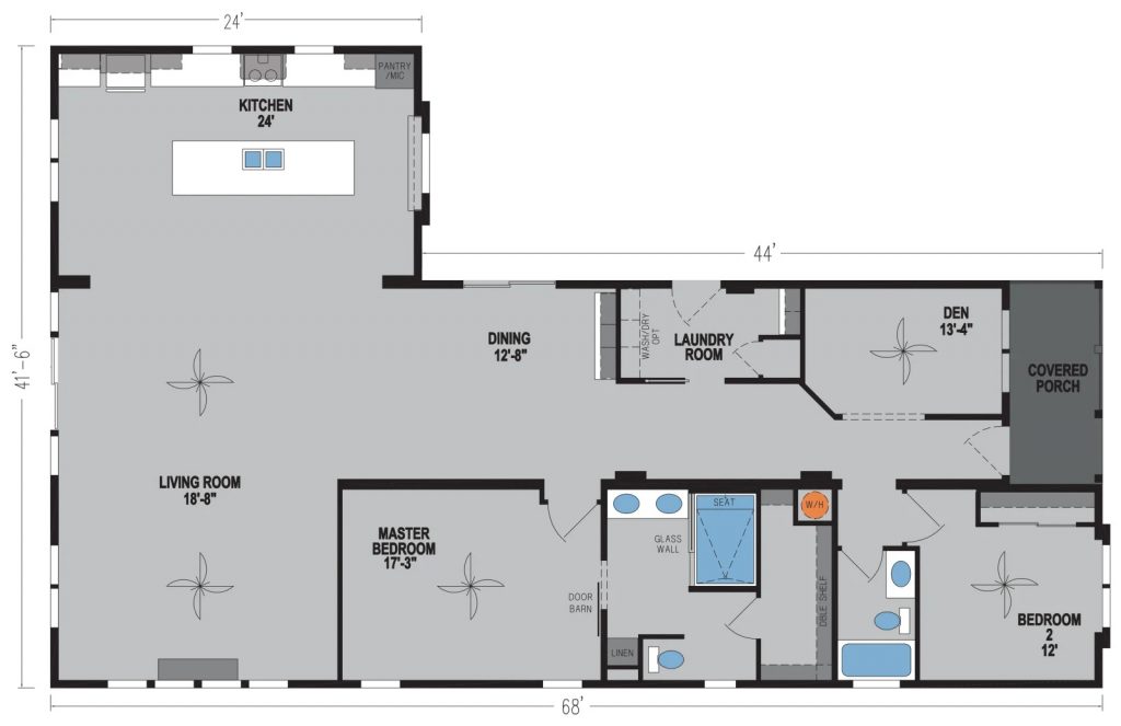 Triple Wide Mobile Home Floor Plan