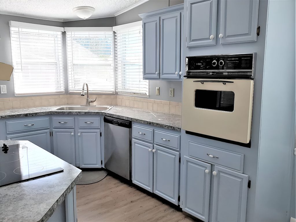 mobile-home-kitchen-recycled glass countertops 