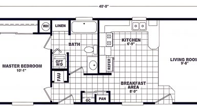 16 X 40 mobile home floor plan