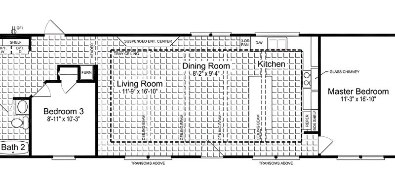 18 x 80 Mobile Home Floor Plan
