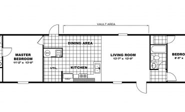 2-Bedroom 14x70 Mobile Home Floor Plan