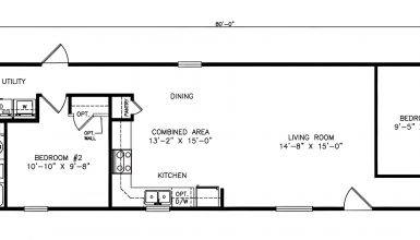 4-Bedroom Single Wide Mobile Home Floor Plan