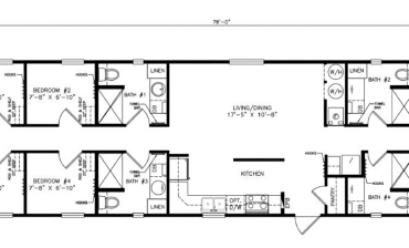 6-bedroom mobile home floor plan