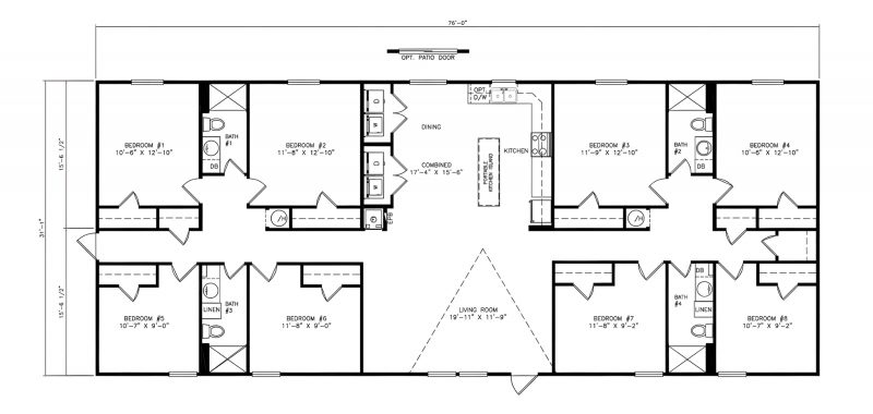 8-Bedroom Mobile Home Floor Plan