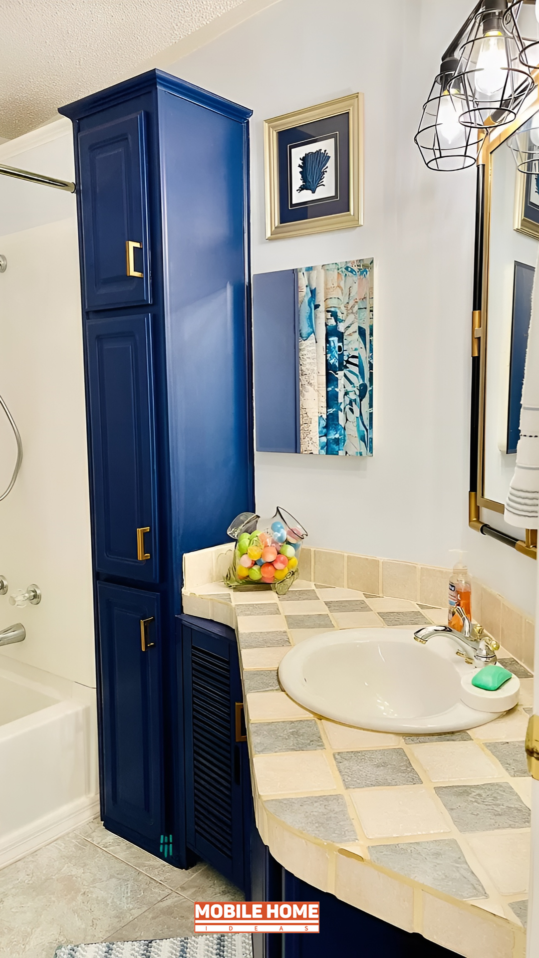 Mobile Home Bathroom Makeovers Install Peel-and-Stick Tiles
