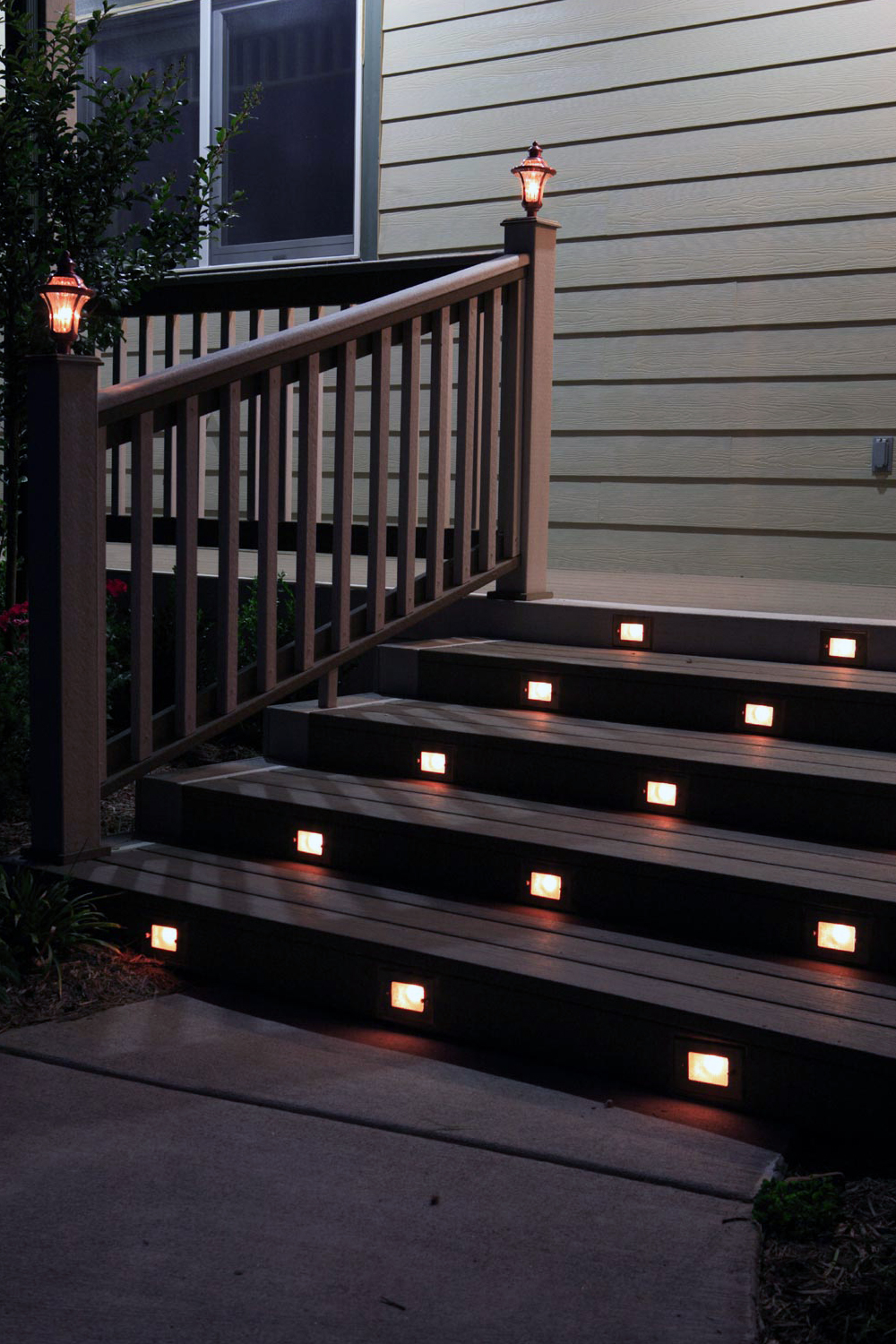 Wooden Steps with LED Lighting