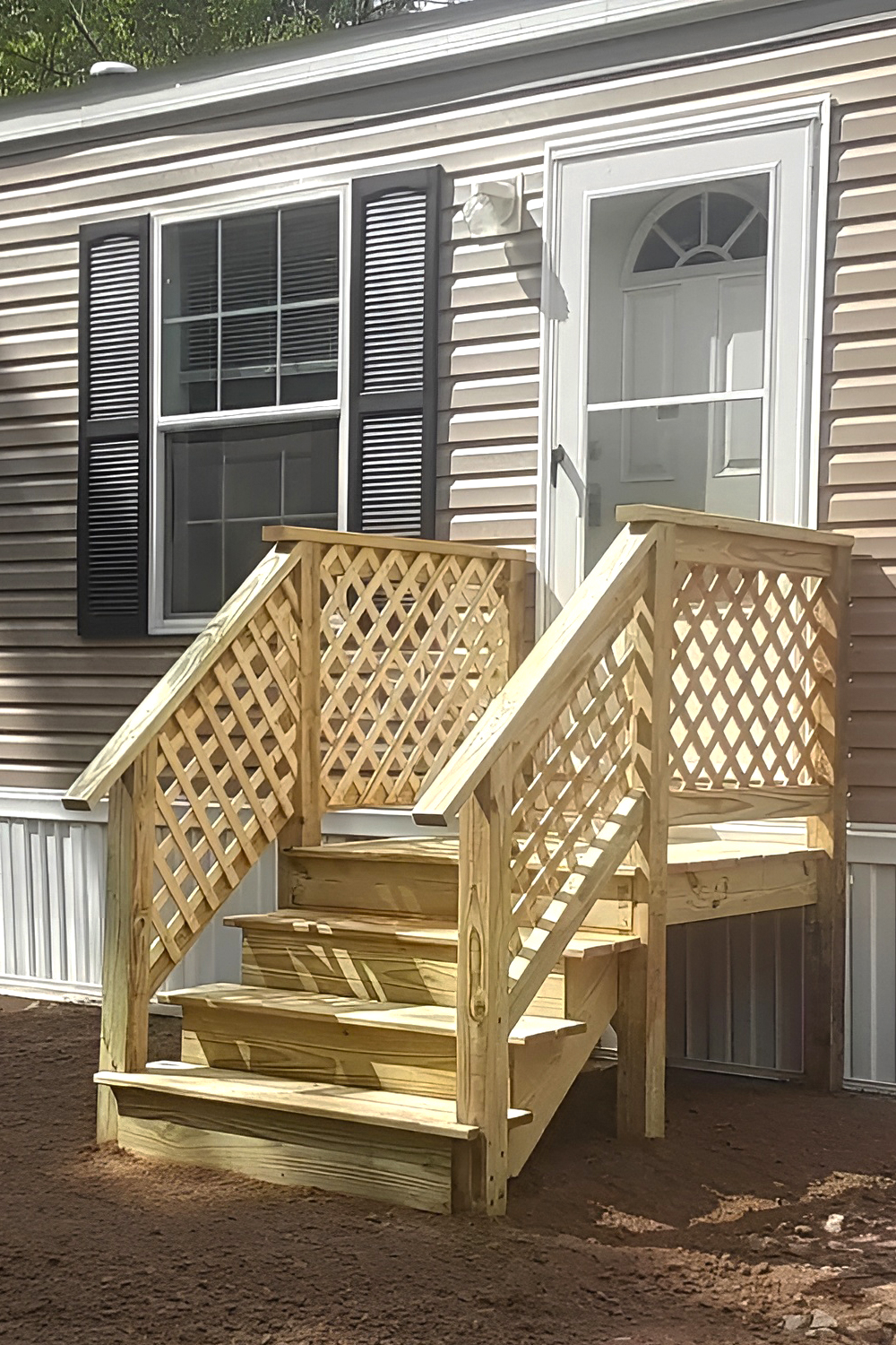 wood steps for mobile home
