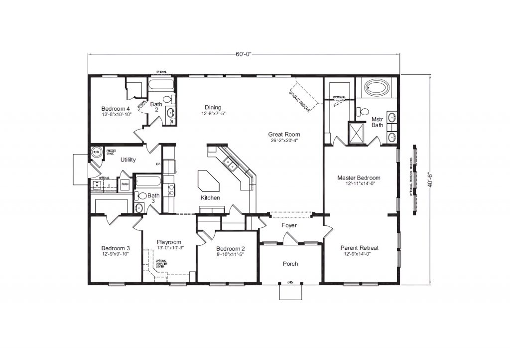 4 Beds 3 Baths Triple Wide Mobile Home
