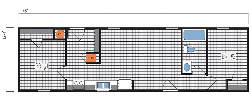 48x13 Single Wide Mobile Home Floor Plan