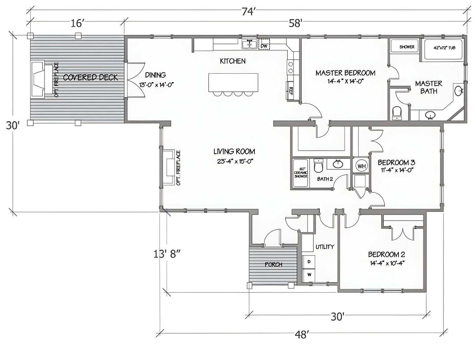 Triple Wide Mobile Home with 3 Beds and 2 Baths