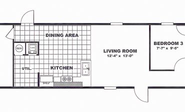 Single Wide Mobile Home Floor Plan 3 Bedrooms 2 Baths