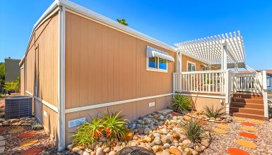Step Inside this Beautiful 1974 Mobile Home with a Pergola