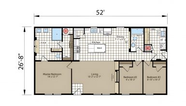 26 X 52 Double Wide Mobile Home Floor Plan