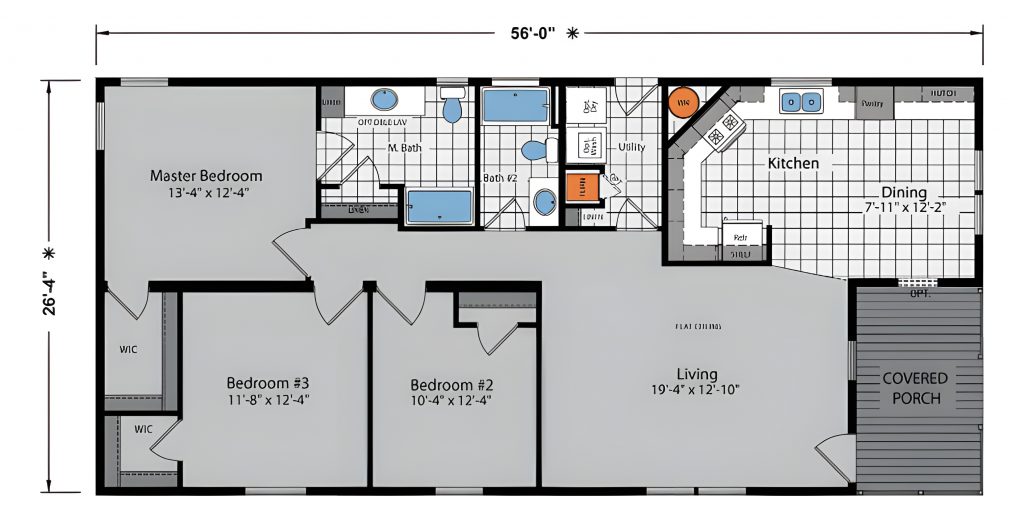 Stunning Double Wide Mobile Home with Covered Porch