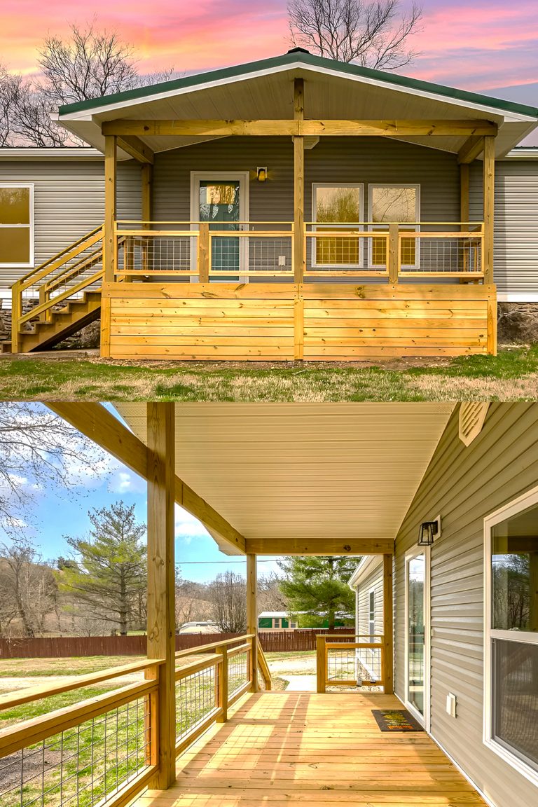 7 Mobile Home Wooden Porch Design Ideas