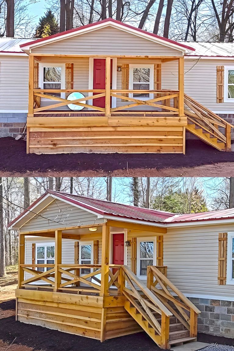 7 Mobile Home Wooden Porch Design Ideas