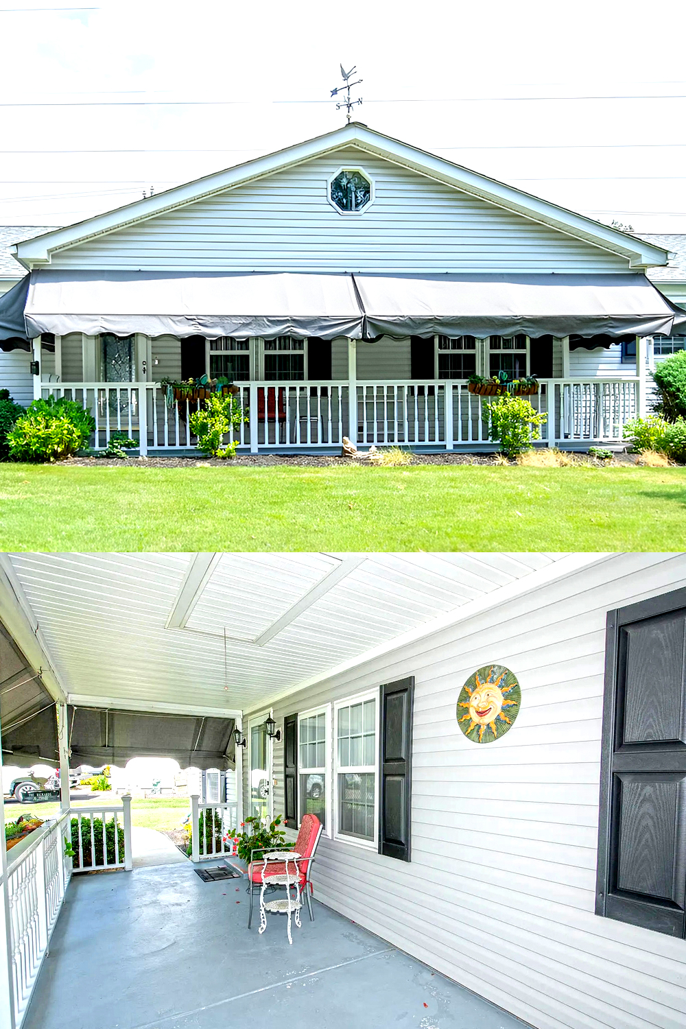 Classic Charm with a Wide Porch Awning