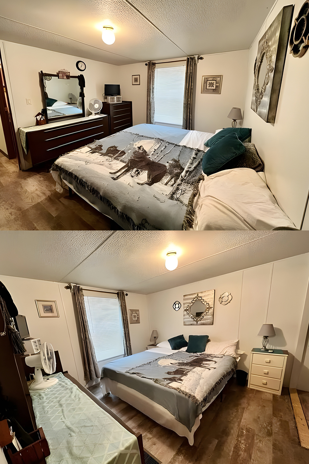 mobile-homes-cabin-style bedroom