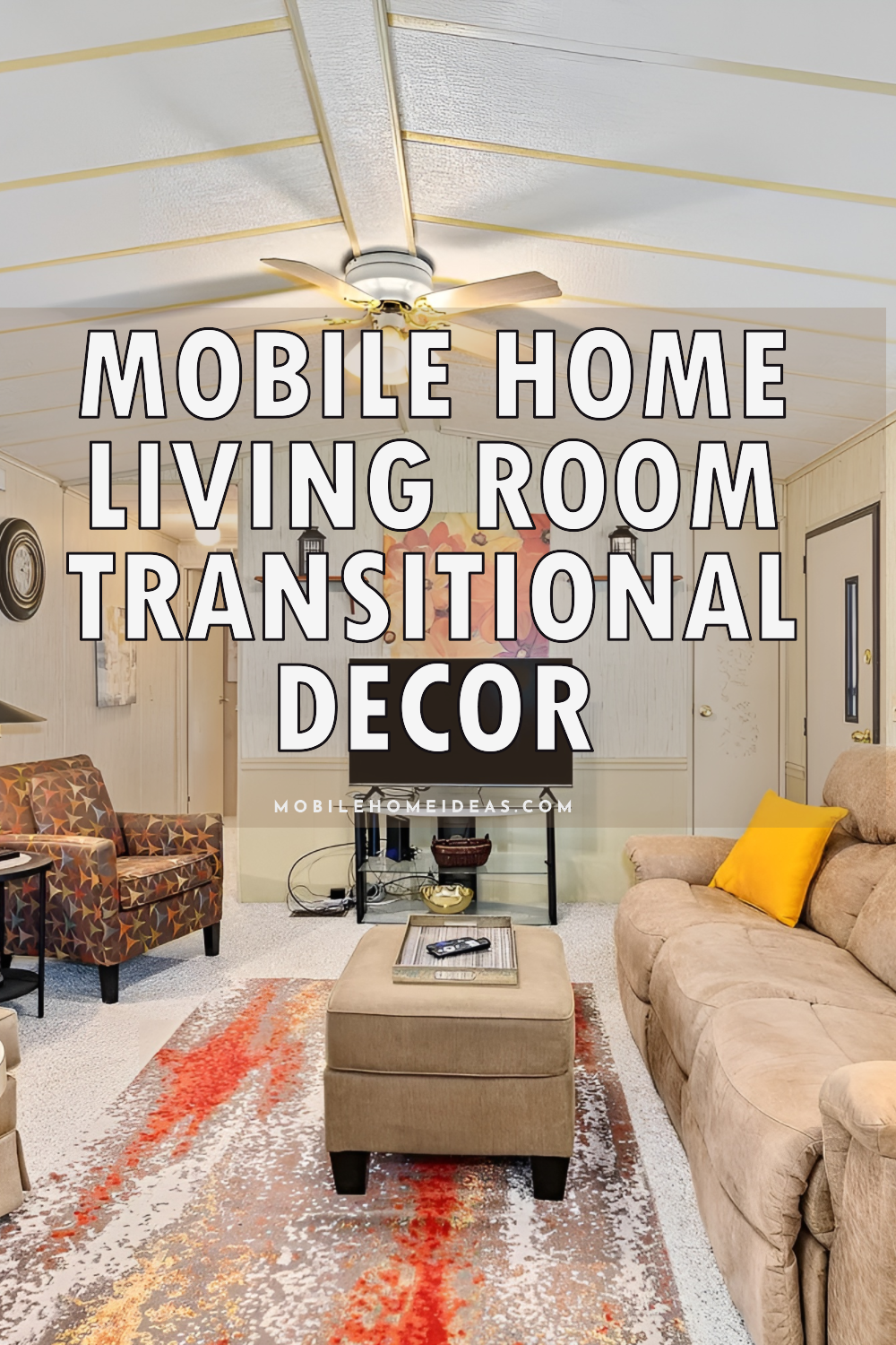 Mobile Home Living Room Transitional Decor