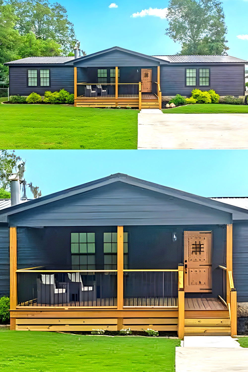 Make-Mobile-Home-Exterior-Look-Like-a-House-Front Door