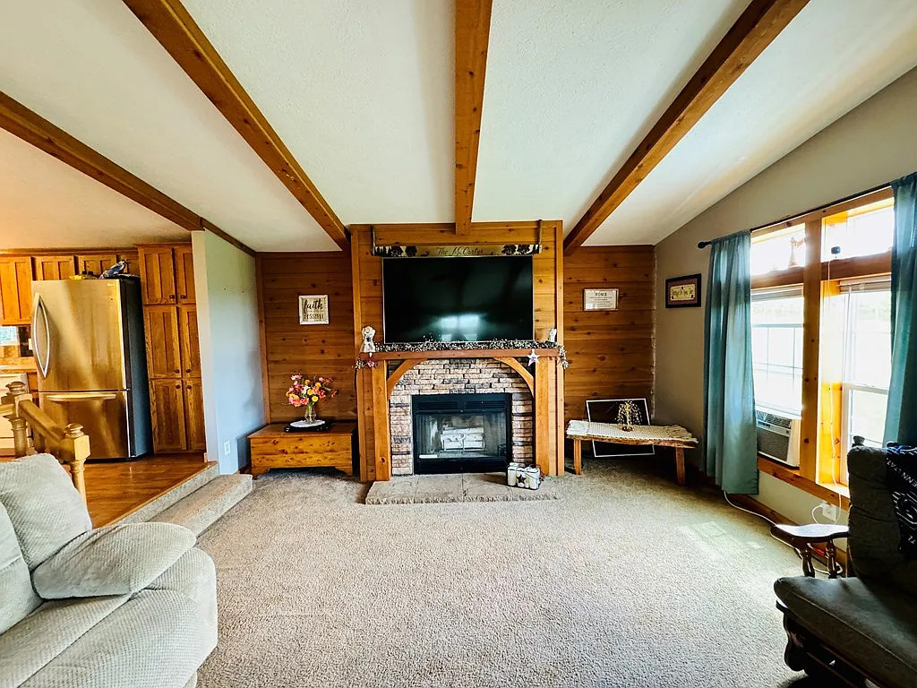 Mobile Home Country Living Room Filled with Rustic Charm