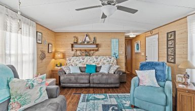 How-To Decorate a Mobile Home Living Room in a Coastal Cottage Style