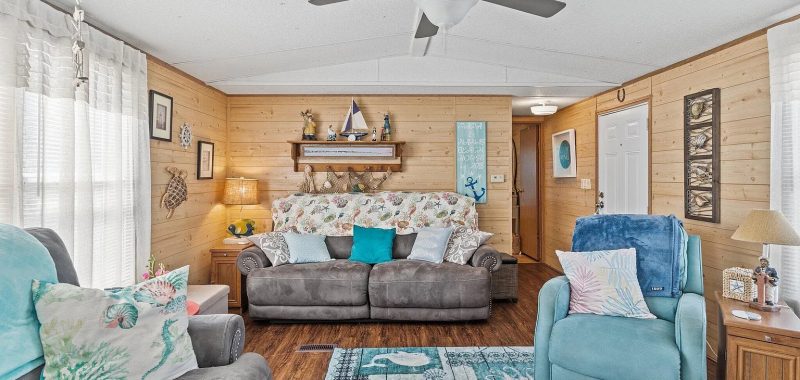 How-To Decorate a Mobile Home Living Room in a Coastal Cottage Style