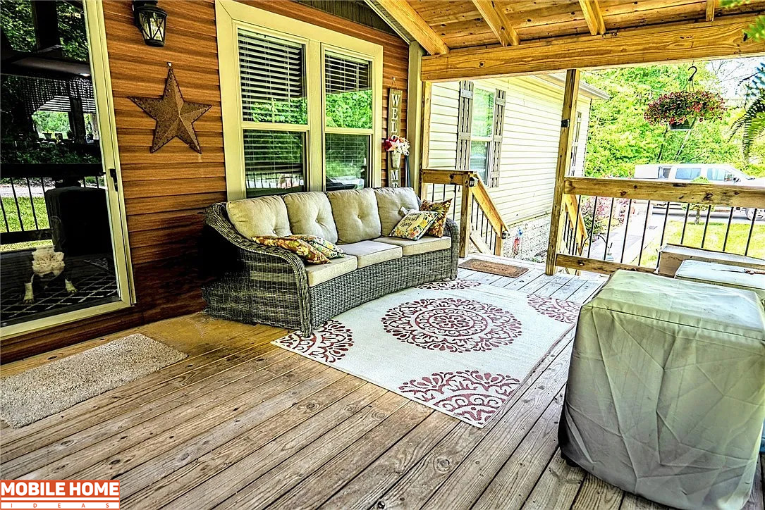 Mobile-Home-Rustic-Front-Porch-Design