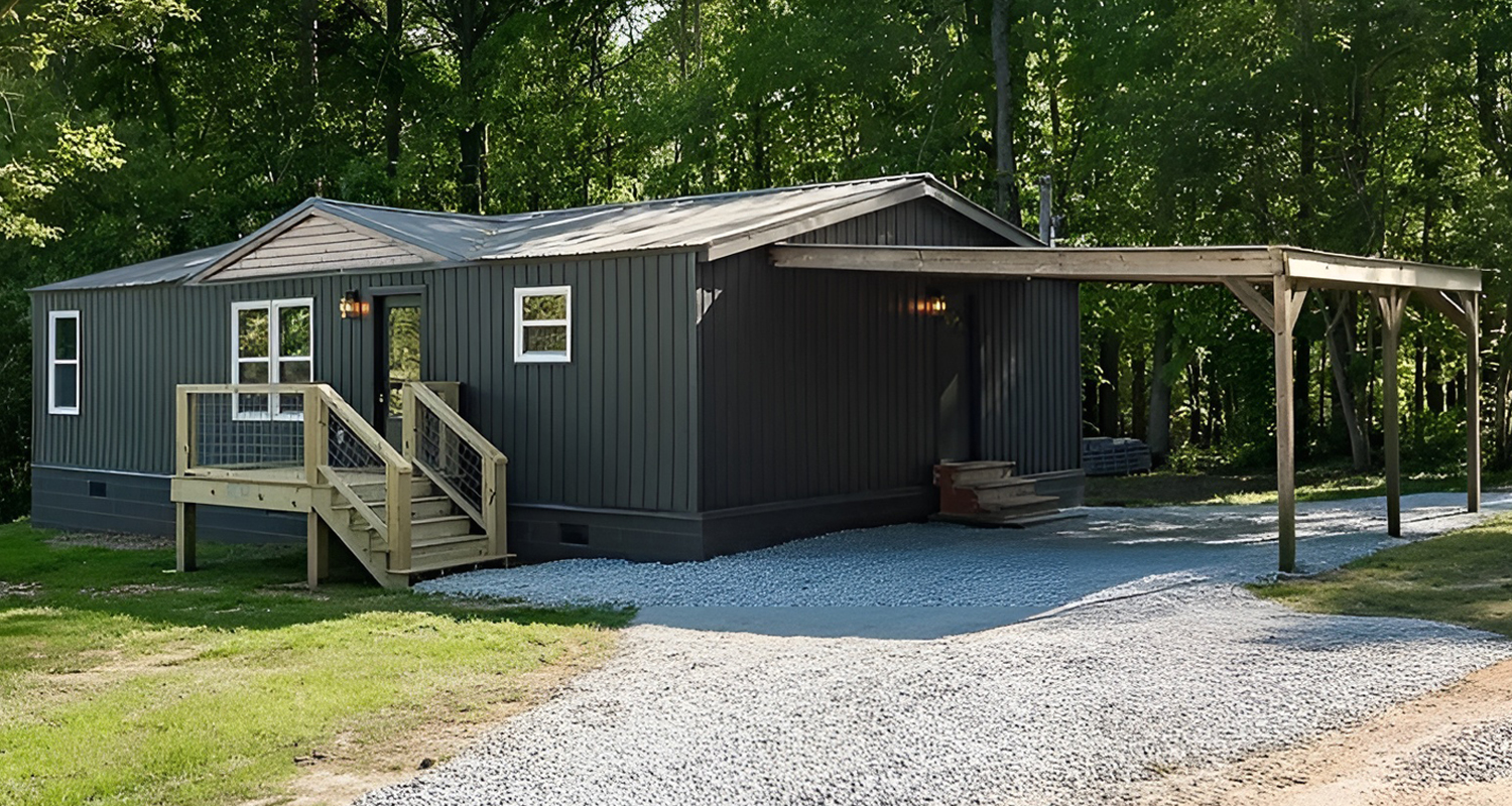 Mobile Home's Exterior a Modern Look