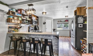 Single-Wide Mobile Home Kitchen with Rustic Industrial Style