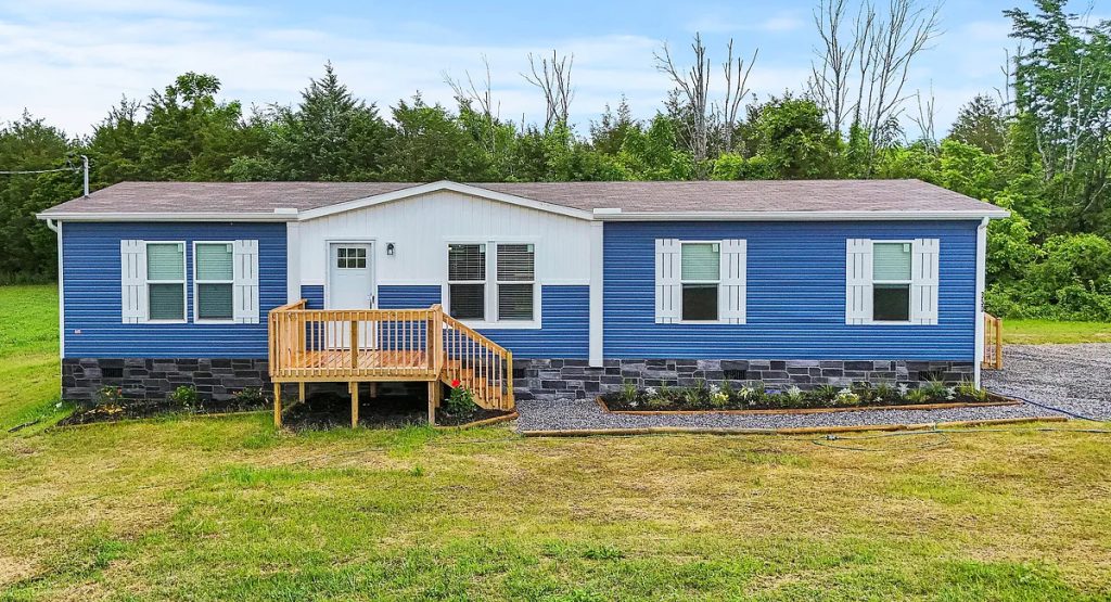 Double-Wide-Exterior-Remodel- Gravel Walkway