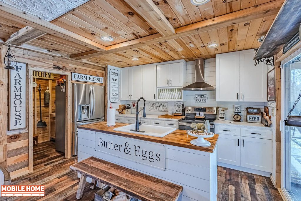 Double-Wide-Manufactured-Home-Farmhouse-Living Kitchen